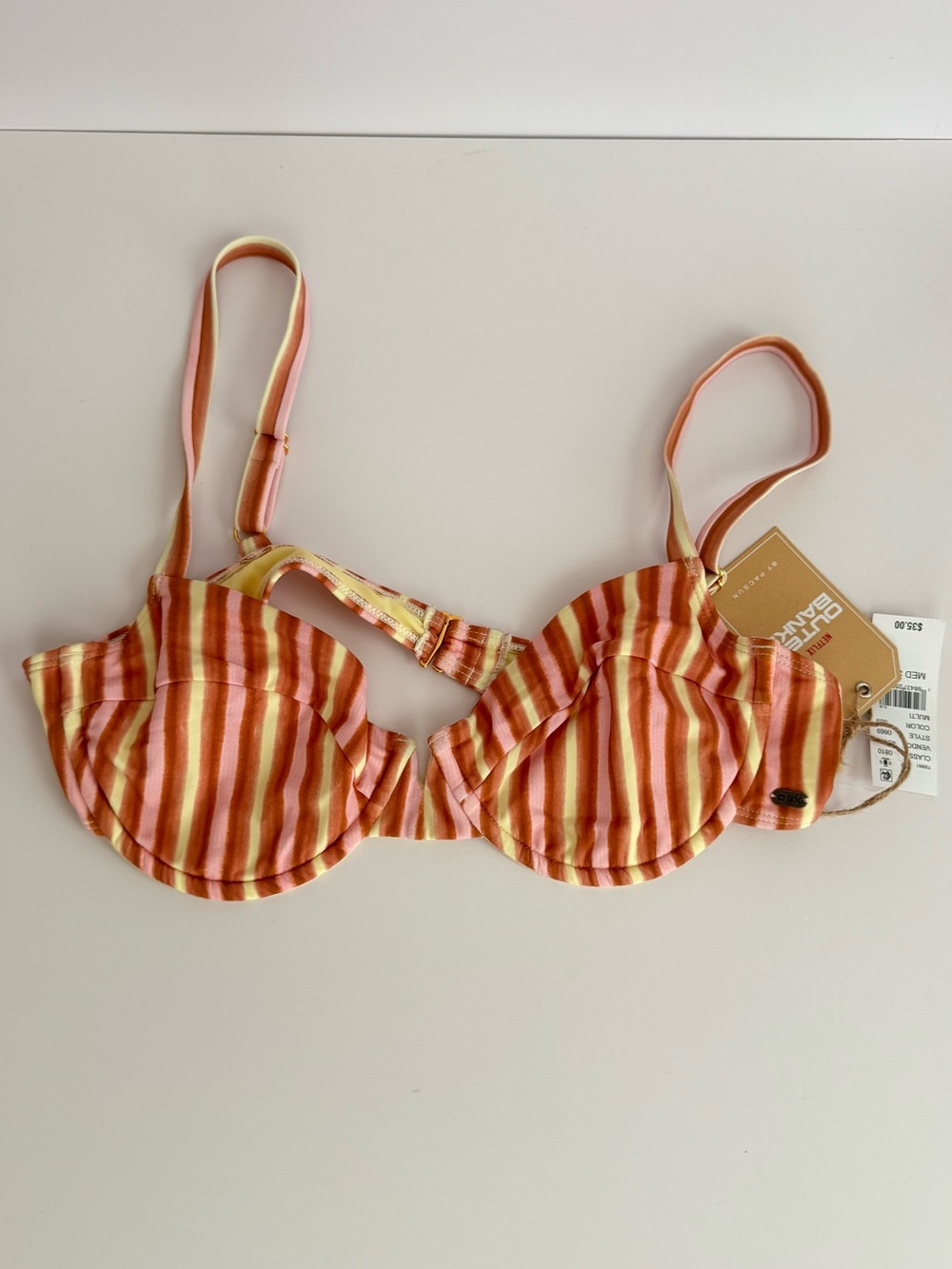 PacSun Outer Banks Striped Underwire Bikini Top NWT